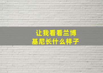 让我看看兰博基尼长什么样子