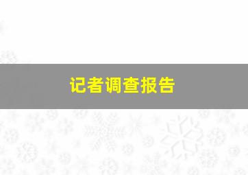 记者调查报告