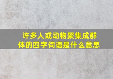 许多人或动物聚集成群体的四字词语是什么意思