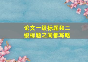 论文一级标题和二级标题之间都写啥