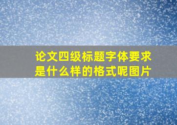 论文四级标题字体要求是什么样的格式呢图片