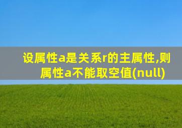 设属性a是关系r的主属性,则属性a不能取空值(null)