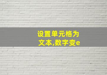 设置单元格为文本,数字变e