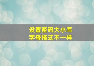 设置密码大小写字母格式不一样