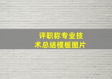 评职称专业技术总结模板图片