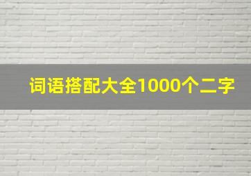 词语搭配大全1000个二字