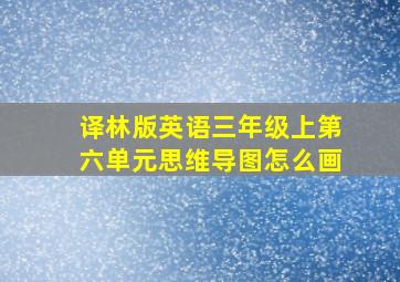 译林版英语三年级上第六单元思维导图怎么画