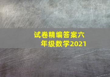 试卷精编答案六年级数学2021