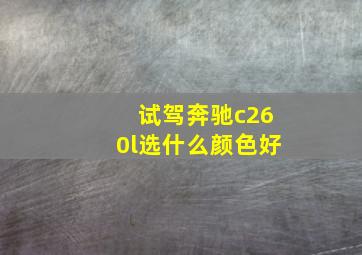 试驾奔驰c260l选什么颜色好