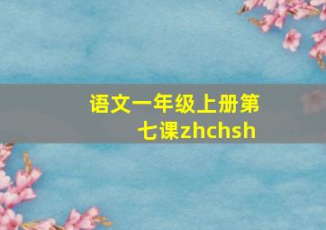 语文一年级上册第七课zhchsh