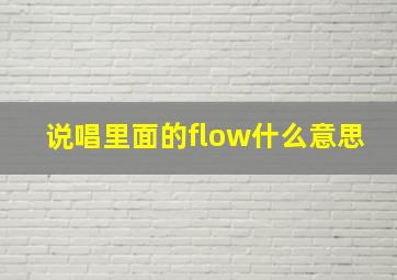 说唱里面的flow什么意思