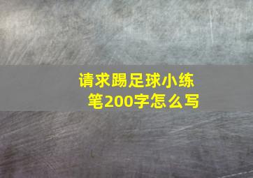 请求踢足球小练笔200字怎么写