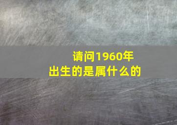 请问1960年出生的是属什么的