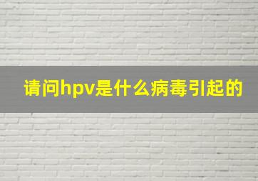 请问hpv是什么病毒引起的