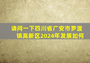 请问一下四川省广安市罗渡镇高新区2024年发展如何