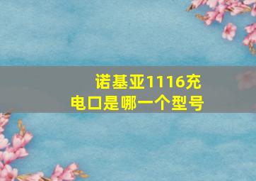 诺基亚1116充电口是哪一个型号