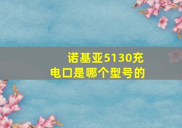 诺基亚5130充电口是哪个型号的