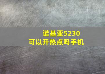 诺基亚5230可以开热点吗手机