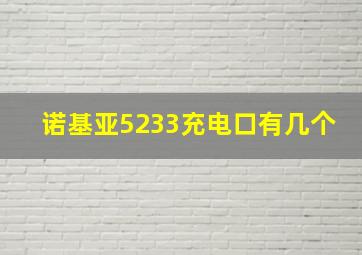 诺基亚5233充电口有几个