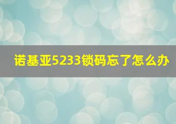 诺基亚5233锁码忘了怎么办