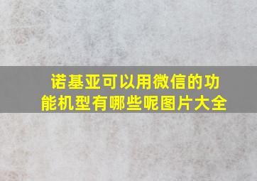 诺基亚可以用微信的功能机型有哪些呢图片大全