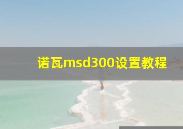 诺瓦msd300设置教程