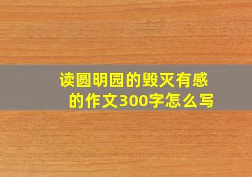 读圆明园的毁灭有感的作文300字怎么写