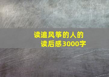 读追风筝的人的读后感3000字