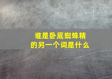 谁是卧底蜘蛛精的另一个词是什么