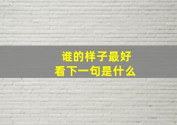 谁的样子最好看下一句是什么