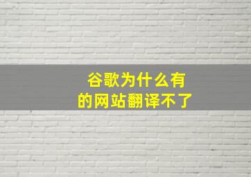 谷歌为什么有的网站翻译不了