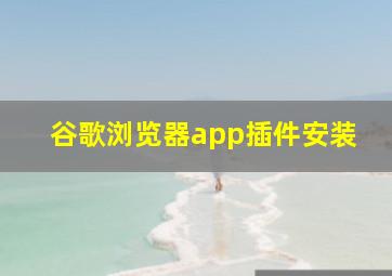 谷歌浏览器app插件安装