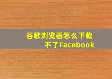 谷歌浏览器怎么下载不了Facebook