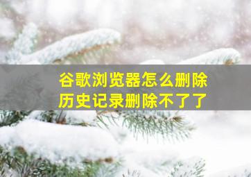 谷歌浏览器怎么删除历史记录删除不了了