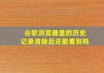 谷歌浏览器里的历史记录清除后还能看到吗