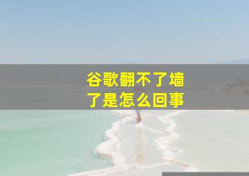 谷歌翻不了墙了是怎么回事