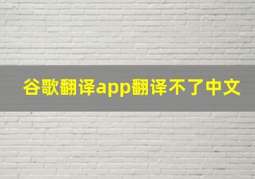 谷歌翻译app翻译不了中文