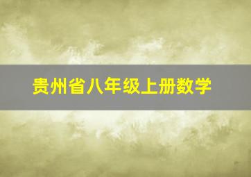 贵州省八年级上册数学