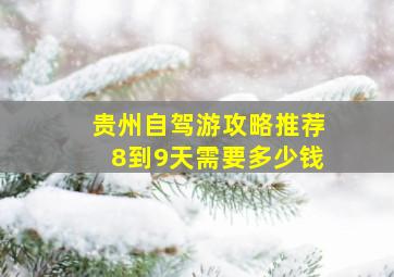 贵州自驾游攻略推荐8到9天需要多少钱