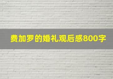 费加罗的婚礼观后感800字