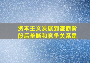 资本主义发展到垄断阶段后垄断和竞争关系是