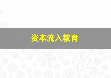 资本流入教育