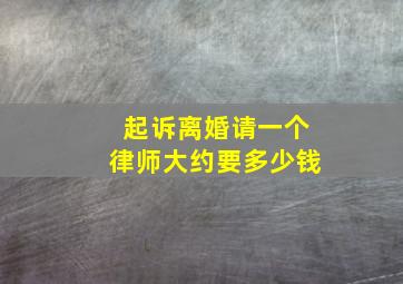 起诉离婚请一个律师大约要多少钱