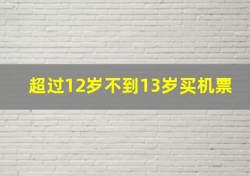 超过12岁不到13岁买机票