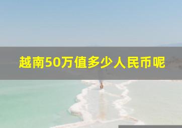 越南50万值多少人民币呢