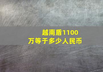 越南盾1100万等于多少人民币