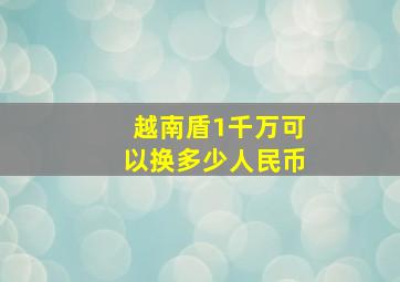 越南盾1千万可以换多少人民币