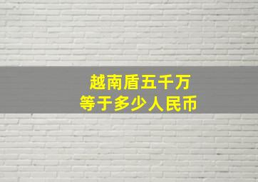 越南盾五千万等于多少人民币