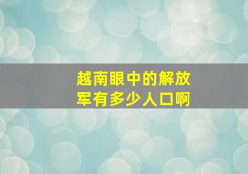 越南眼中的解放军有多少人口啊