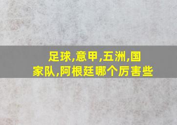 足球,意甲,五洲,国家队,阿根廷哪个厉害些